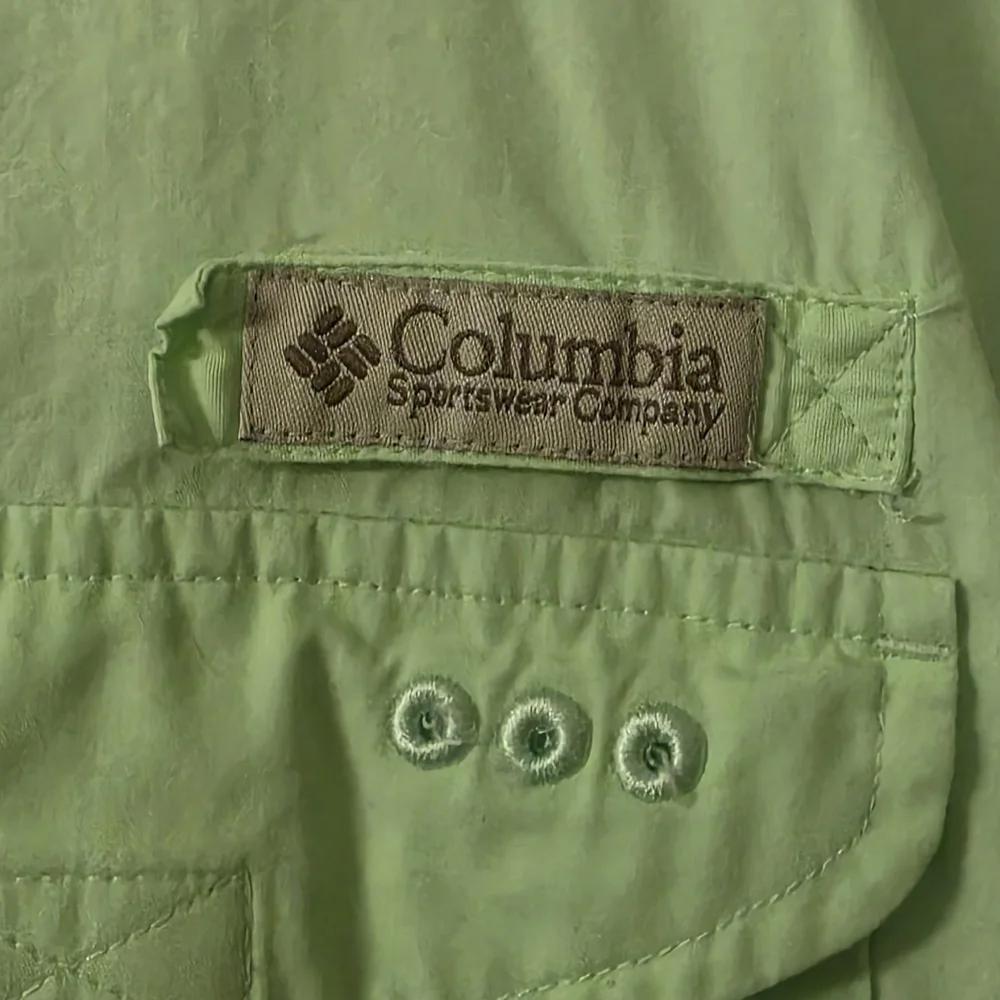 Columbia PFG Men's XL Short Sleeve Vented Fishing Shirt Mint Green - Picture 3 of 8
